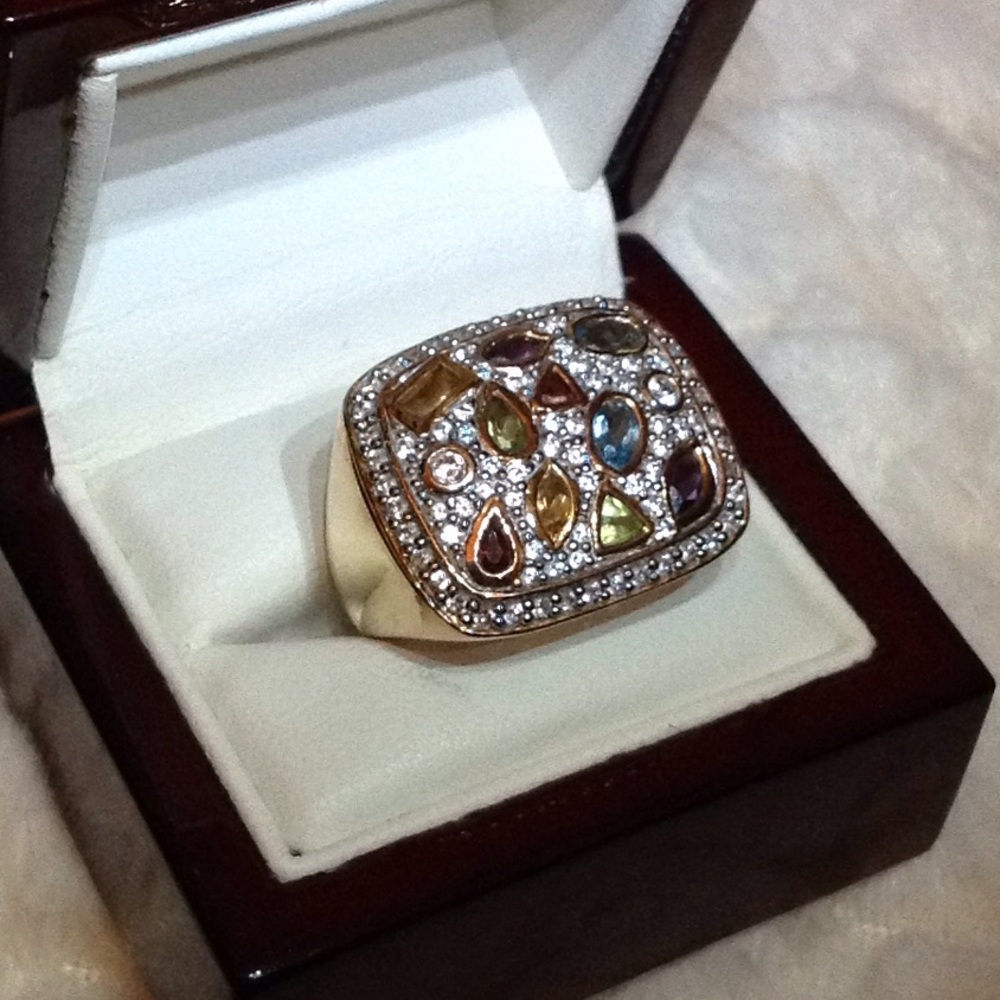 Multi colored stones 925 ring